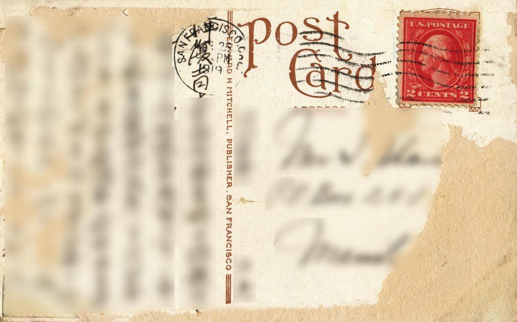 カードの宛名面(front of a postcard)